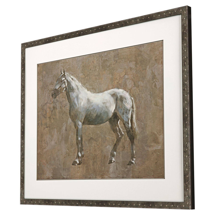 Majestic Horse Cream and Brown Framed Wall Art