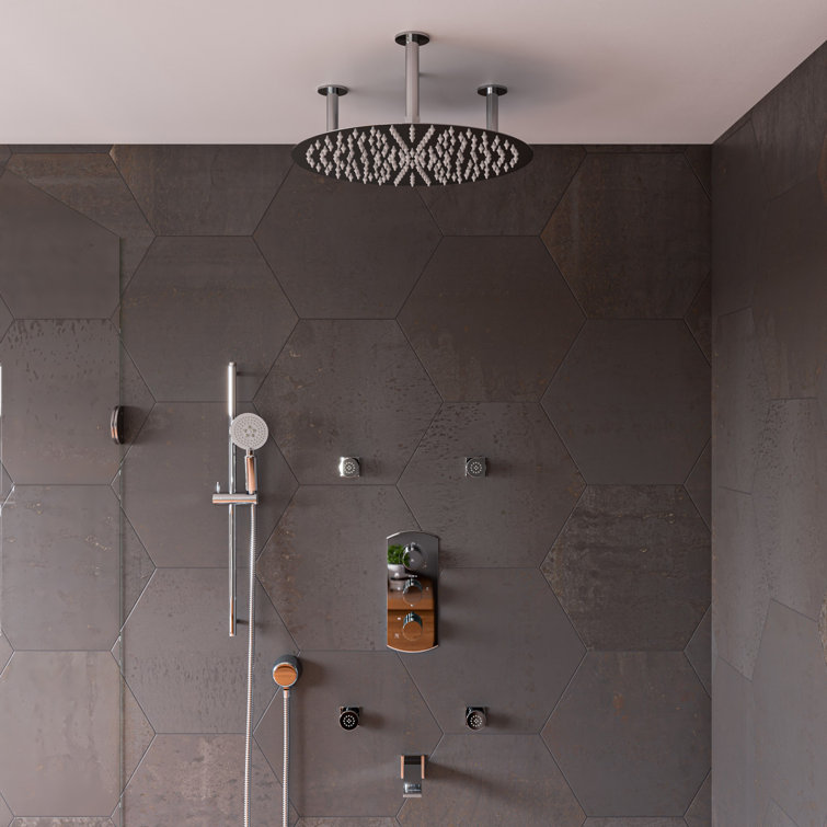 Polished Chrome Wall-Mounted Thermostatic Shower Valve Mixer
