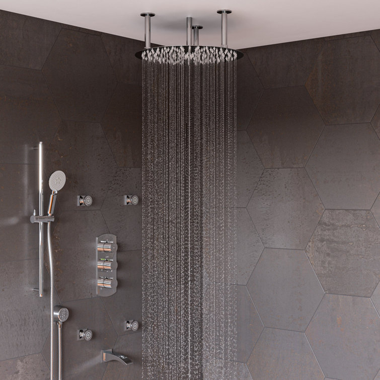 Polished Chrome Wall-Mounted Thermostatic Shower Valve Mixer