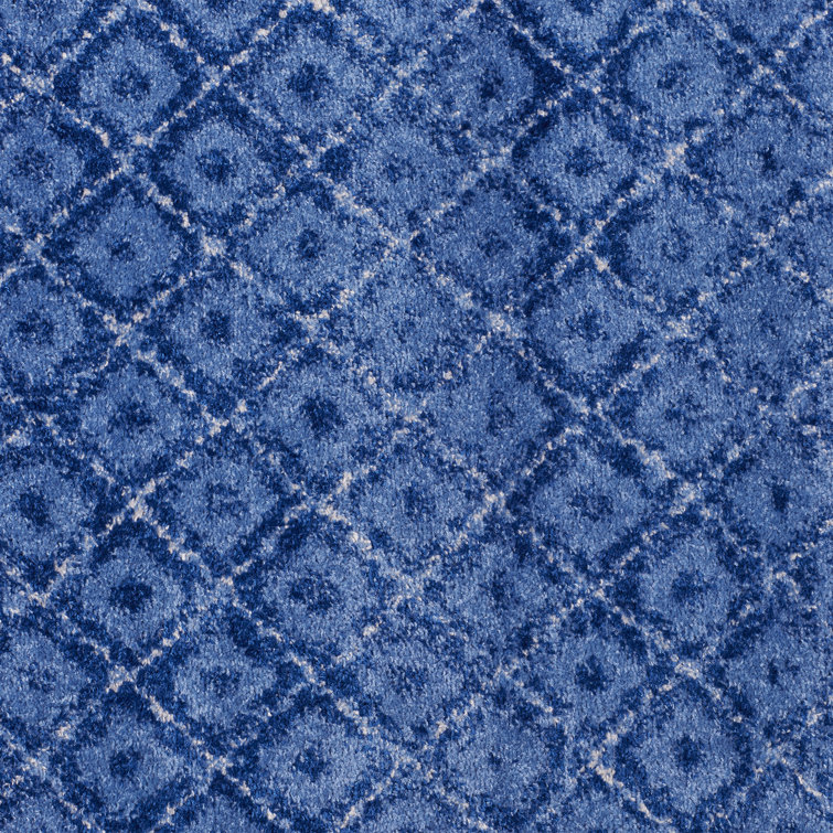 Adirondack Light Blue and Dark Blue Square Area Rug