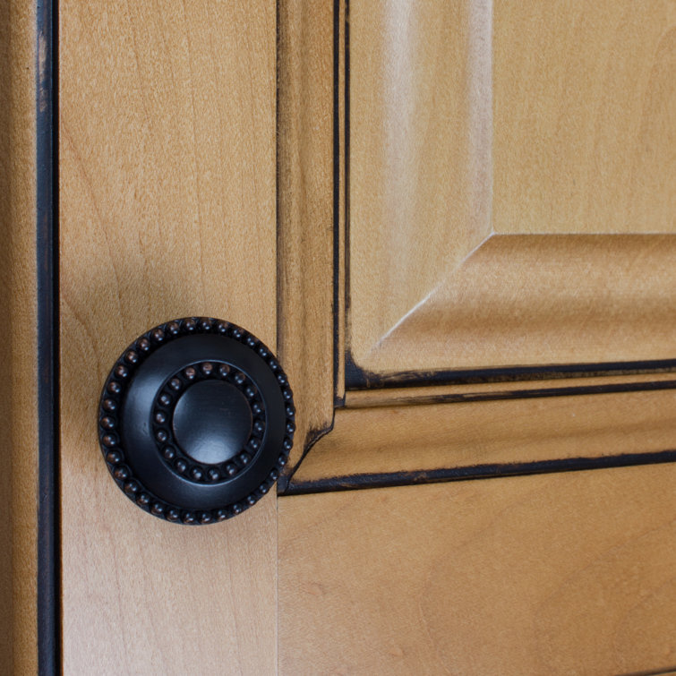 Weathered Nickel Beaded Round Cabinet Knob Set