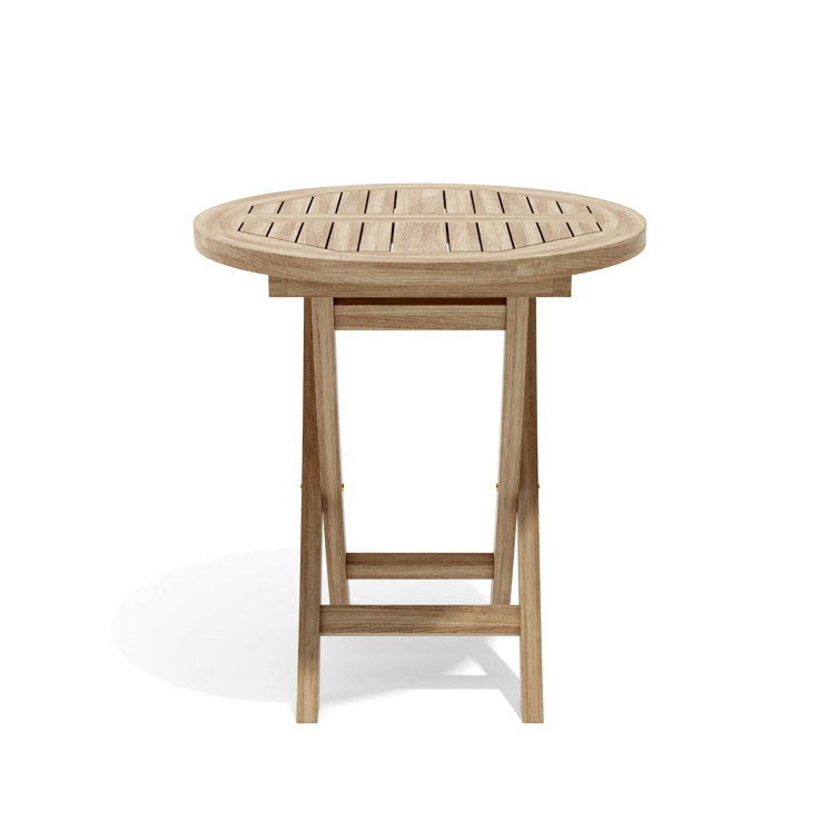 Teak 3-Piece Outdoor Bistro Set with Folding Chairs