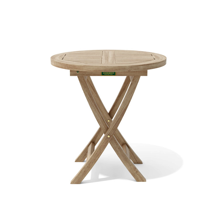 Teak 3-Piece Outdoor Bistro Set with Folding Chairs