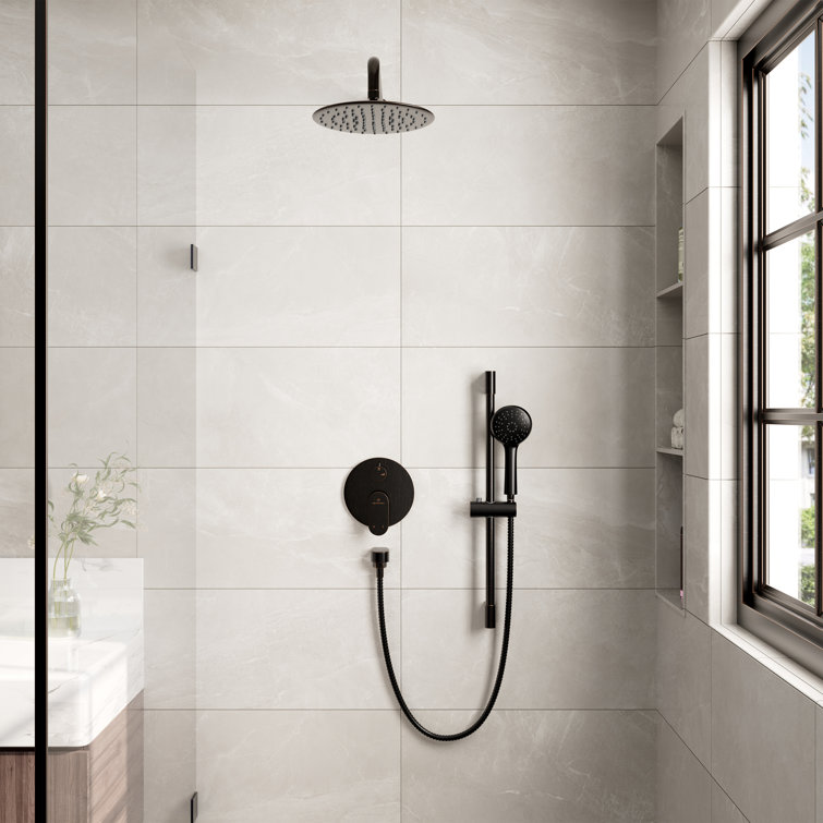 Oil-Rubbed Bronze Adjustable Height Rain Shower System with Handheld