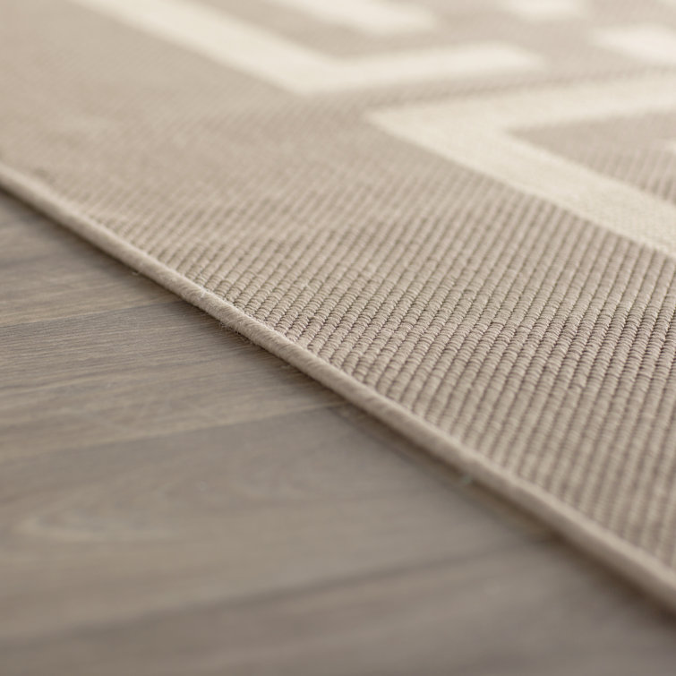 Beige and Dark Beige Tufted Handmade Rectangular Rug
