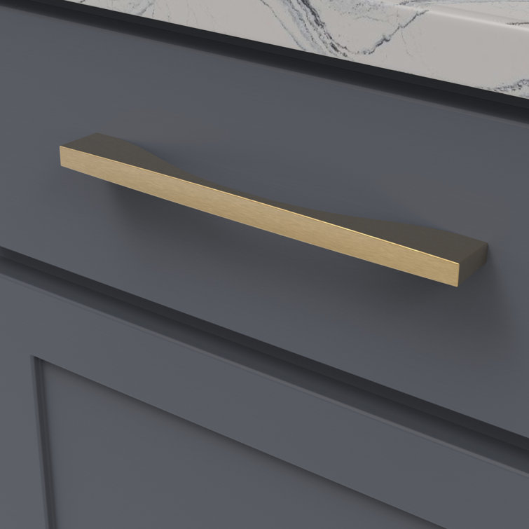 12-Inch Brushed Golden Brass Modern Handle Bar