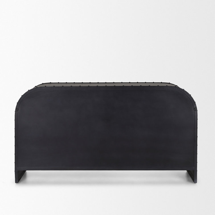 Fuanai Antique-Style Metal and Wood 4-Door Sideboard