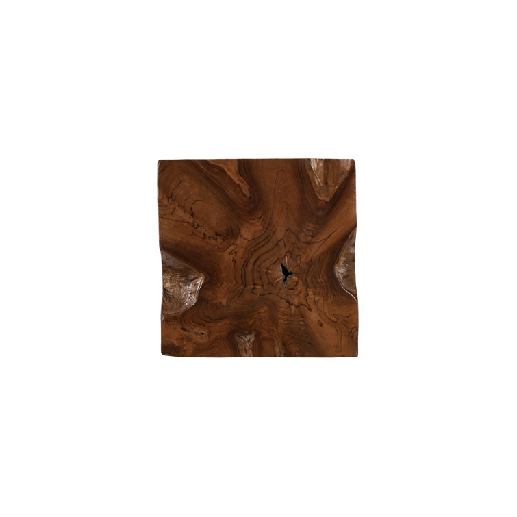Modern Reclaimed Teak Wood Square Accent Table