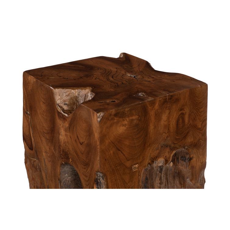 Modern Reclaimed Teak Wood Square Accent Table