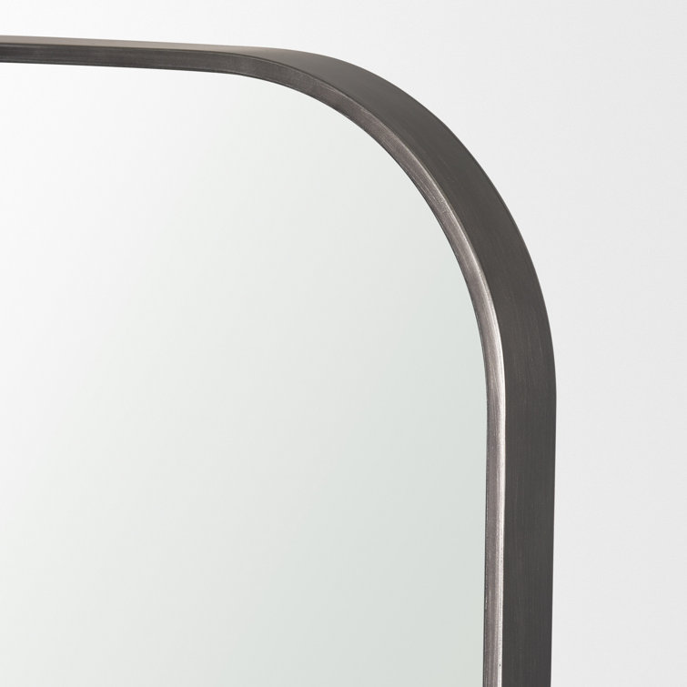Tall Black Metal Arched Mirror with Sleek Design