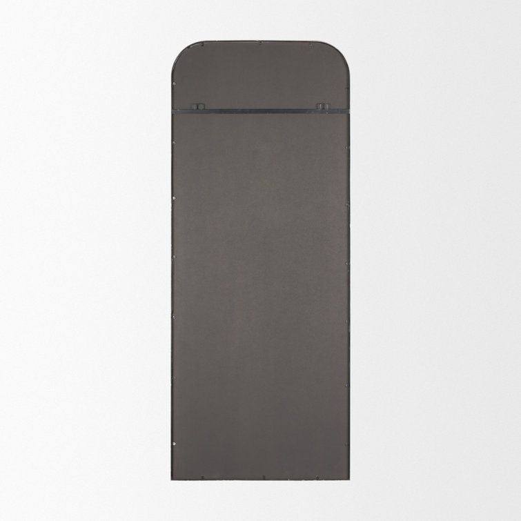 Tall Black Metal Arched Mirror with Sleek Design