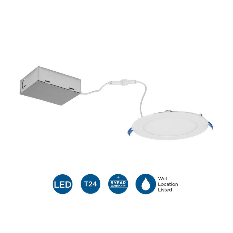 Everlume 6-Inch Satin White Aluminum LED Recessed Downlight
