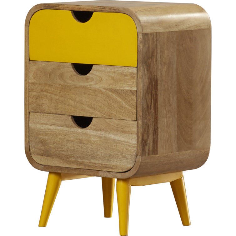 Danville Mango Wood Yellow Accent Nightstand