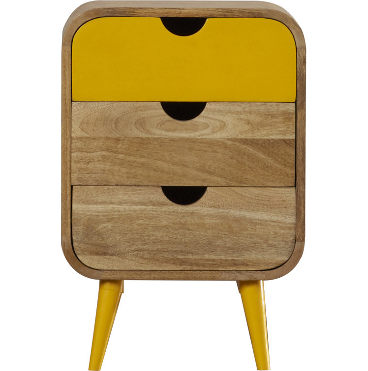 Danville Mango Wood Yellow Accent Nightstand