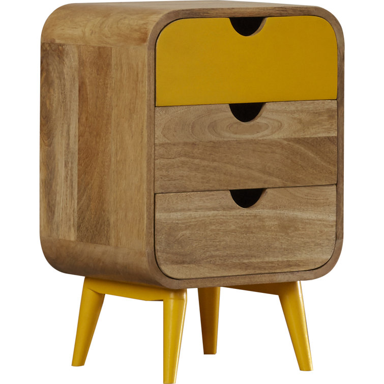 Danville Mango Wood Yellow Accent Nightstand