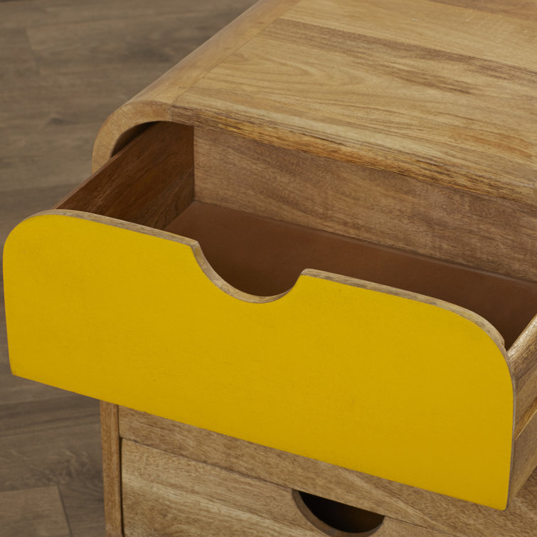 Danville Mango Wood Yellow Accent Nightstand