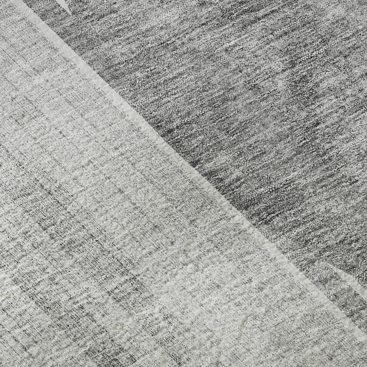 Gray Rectangular Microfiber Machine Washable Rug, 46" x 30"