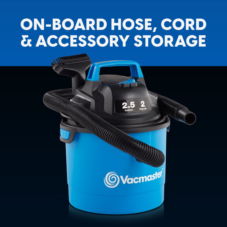 Vacmaster 2.5 Gallon Blue Wet/Dry Wall Mount Vacuum
