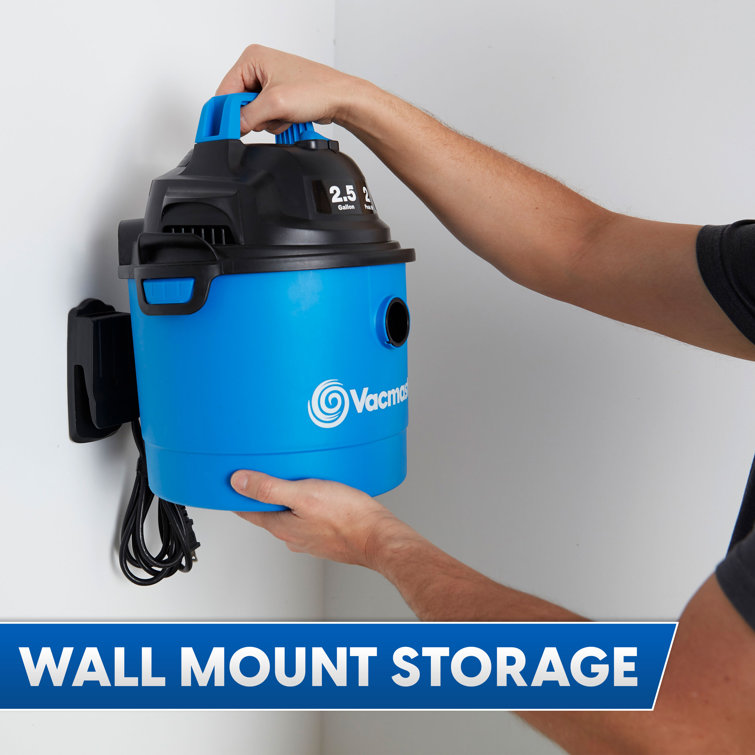 Vacmaster 2.5 Gallon Blue Wet/Dry Wall Mount Vacuum