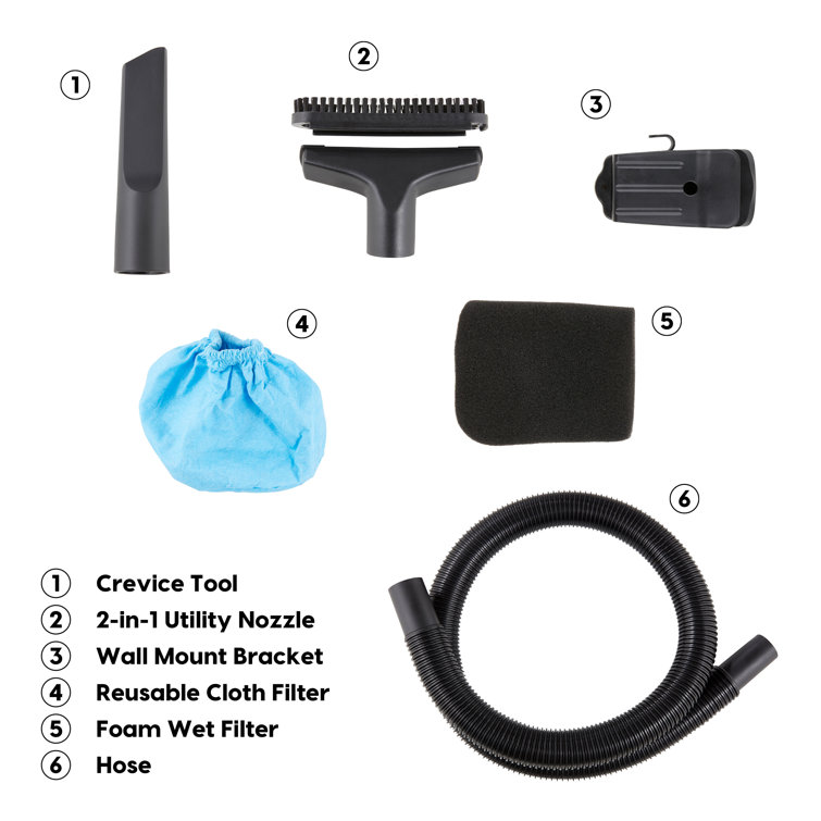 Vacmaster 2.5 Gallon Blue Wet/Dry Wall Mount Vacuum