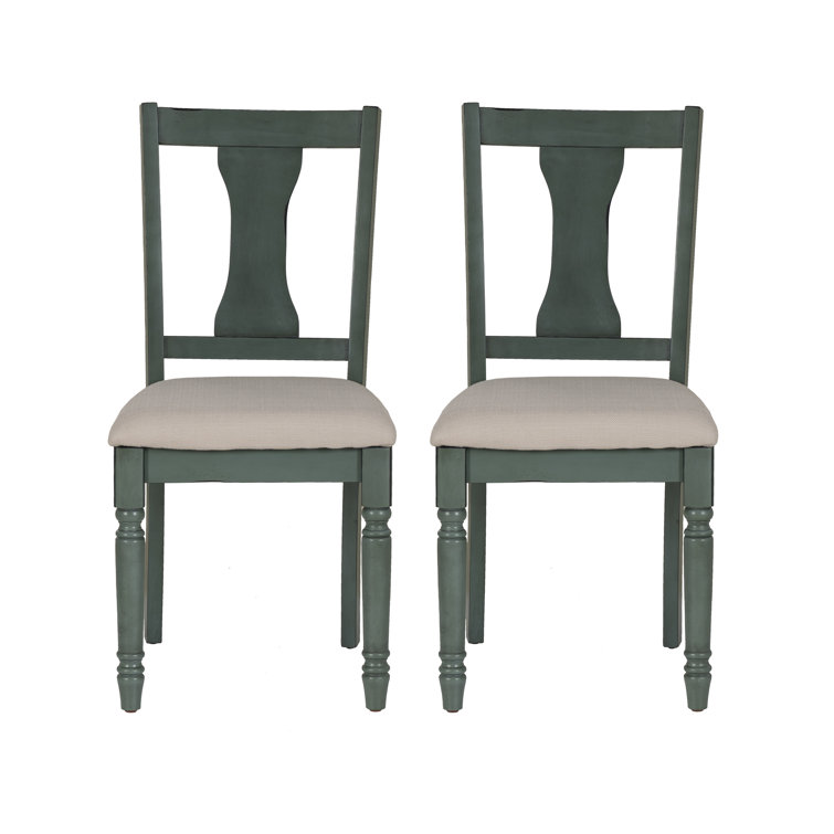 Teal Blue Willow Upholstered Side Chair with Turned Legs