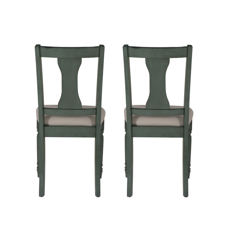 Teal Blue Willow Upholstered Side Chair with Turned Legs