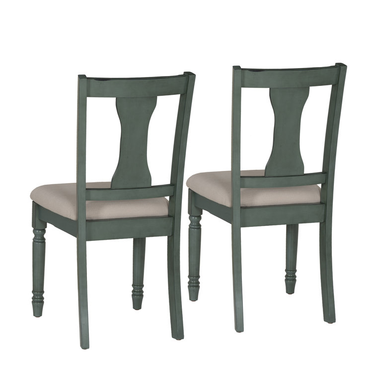 Teal Blue Willow Upholstered Side Chair with Turned Legs