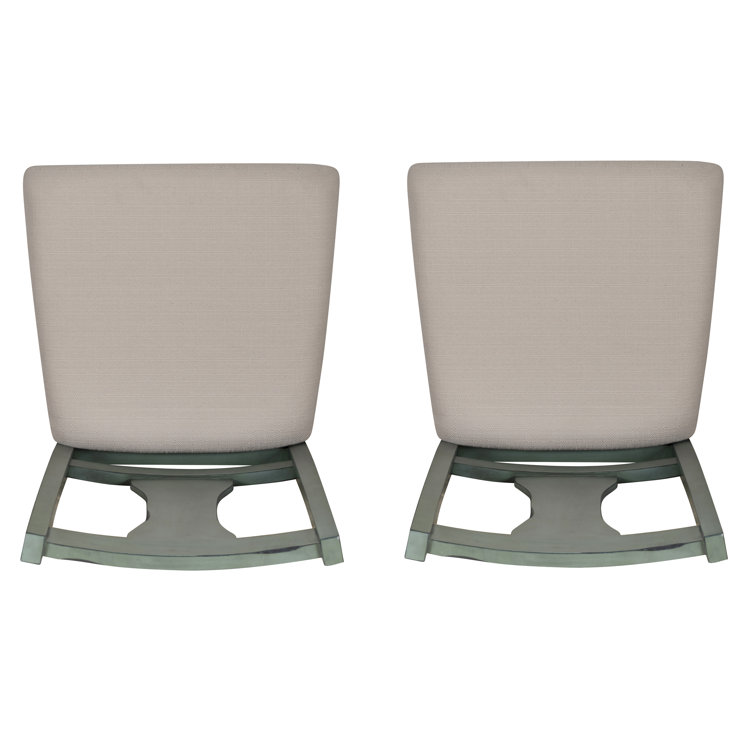Teal Blue Willow Upholstered Side Chair with Turned Legs