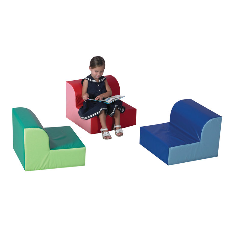Children's Multicolor Foam Lounge Chairs, 3-Pack
