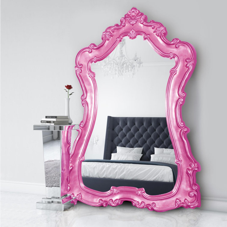 Ornate Champagne Silver Leaf Vertical Glass Mirror