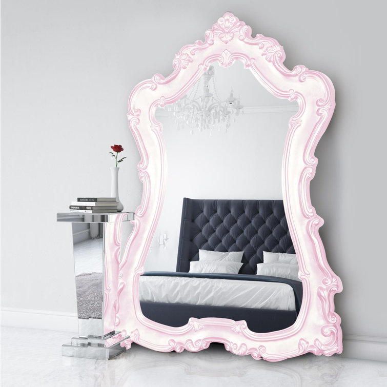 Ornate Champagne Silver Leaf Vertical Glass Mirror