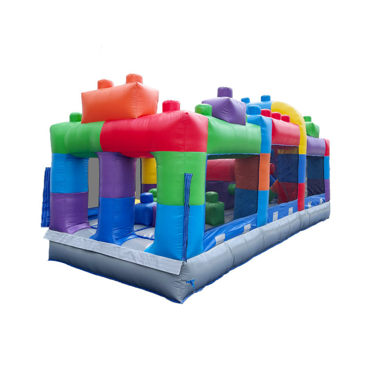 Colorful 20' Inflatable PVC Obstacle Course with Slide