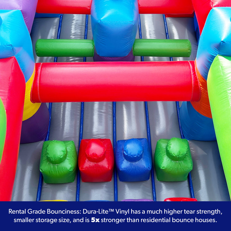 Colorful 20' Inflatable PVC Obstacle Course with Slide