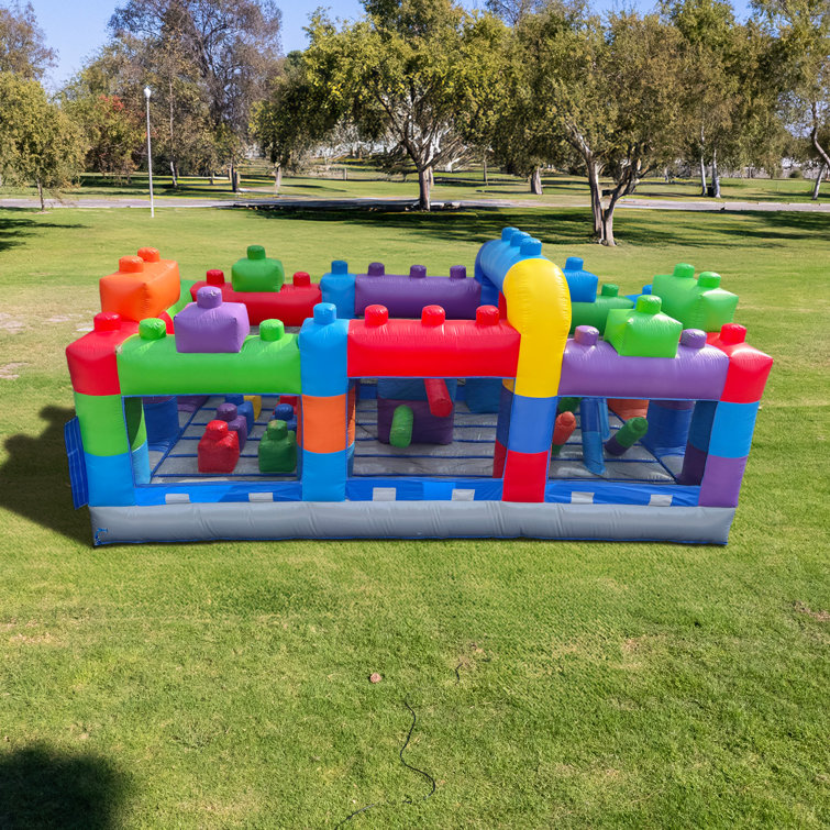Colorful 20' Inflatable PVC Obstacle Course with Slide
