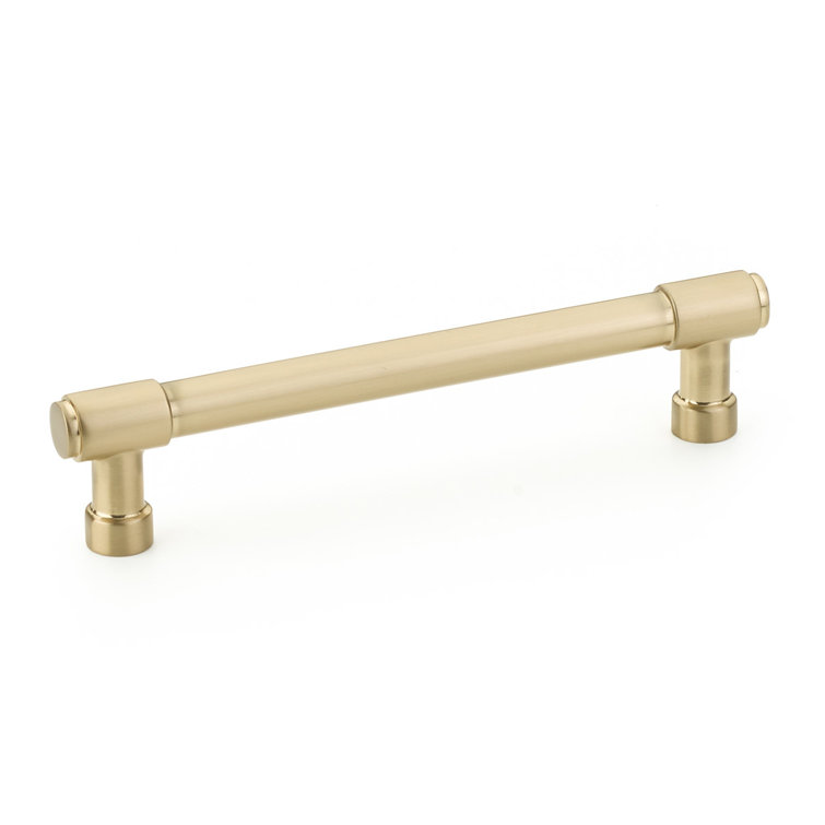 Satin Brass Modern Industrial Bar Cabinet Pull with Mounting Hardware
