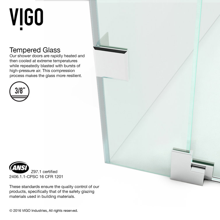 Pirouette 36-48" Frameless Clear Glass Pivot Shower Door