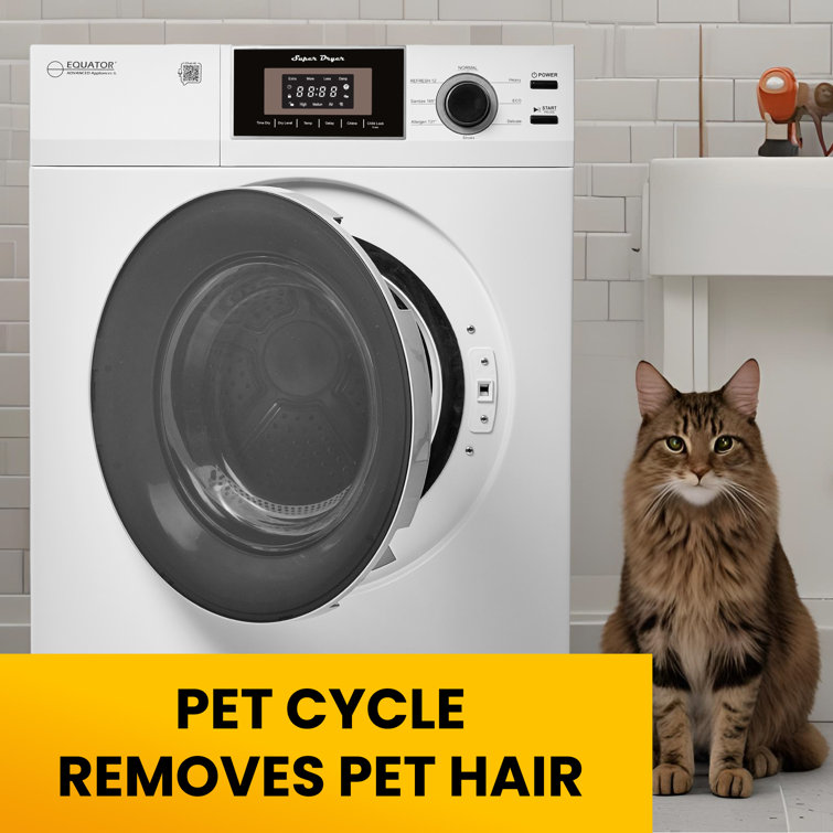 Compact White Electric Stacking Washer and Dryer Set