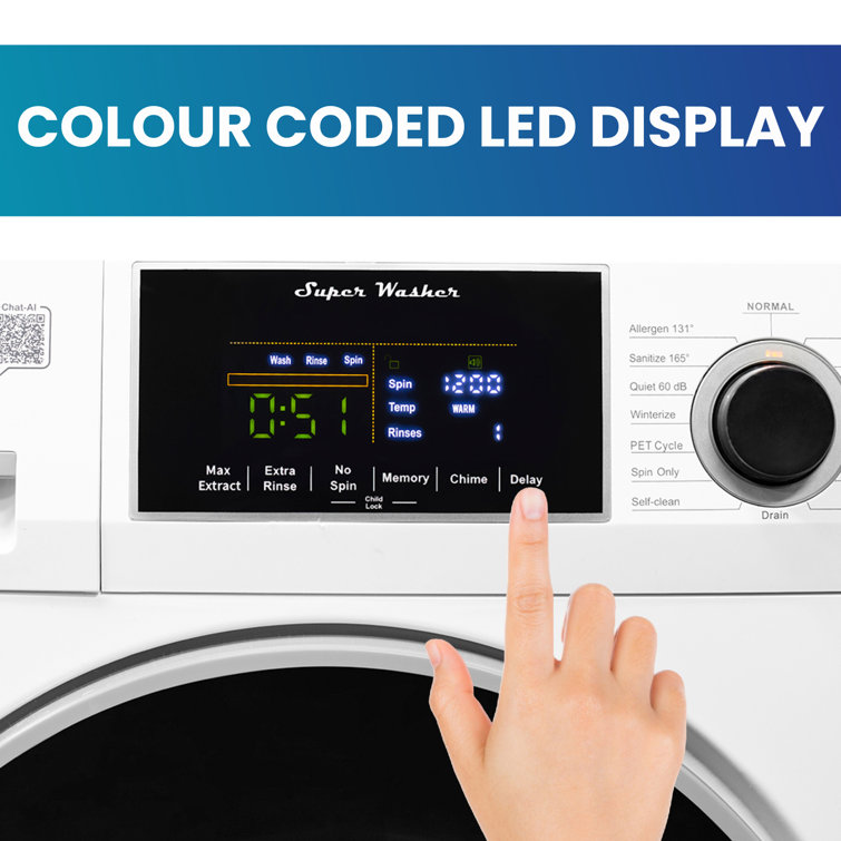 Compact White Electric Stacking Washer and Dryer Set
