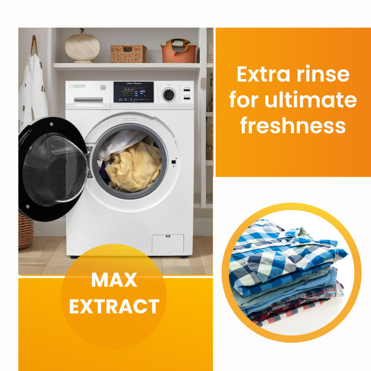 Compact White Electric Stacking Washer and Dryer Set