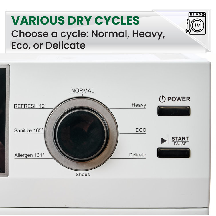 Compact White Electric Stacking Washer and Dryer Set