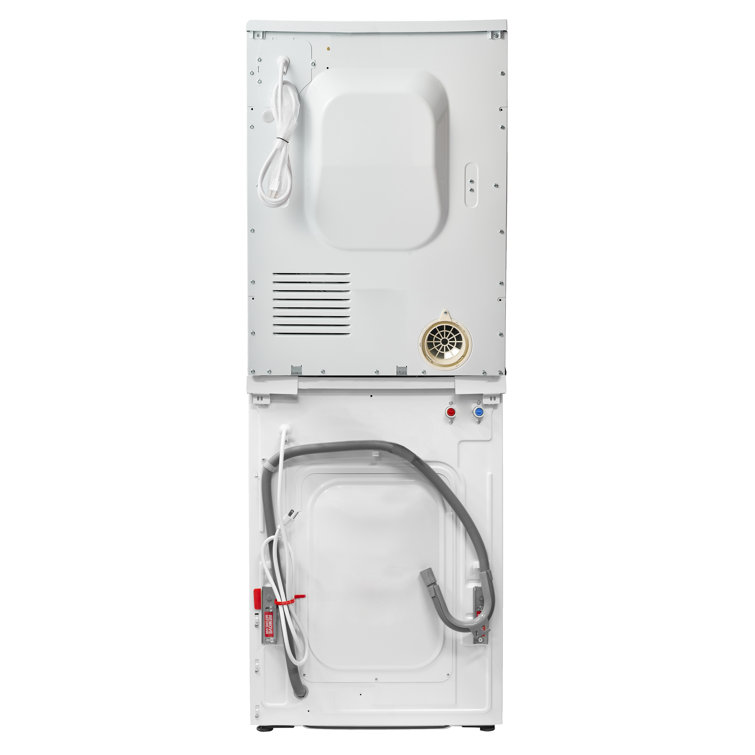Compact White Electric Stacking Washer and Dryer Set