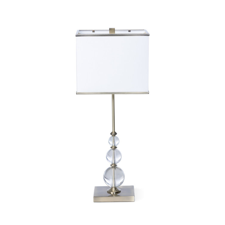 Elegant Crystal Orb Buffet Lamp with Metal Accents