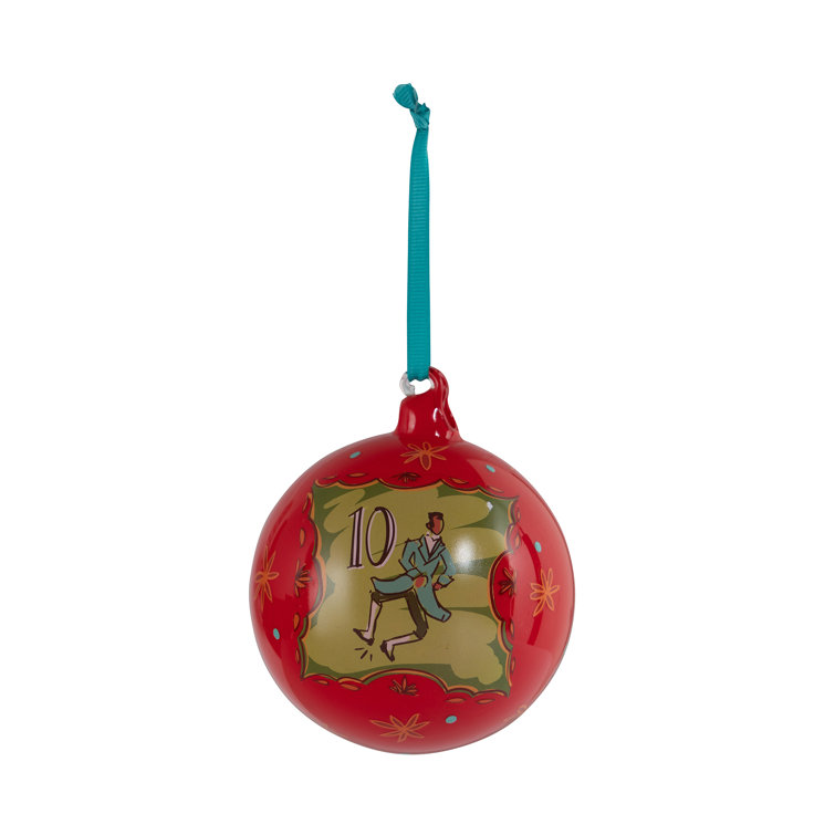 12 Days of Christmas Multicolor Glass Ball Ornament Set