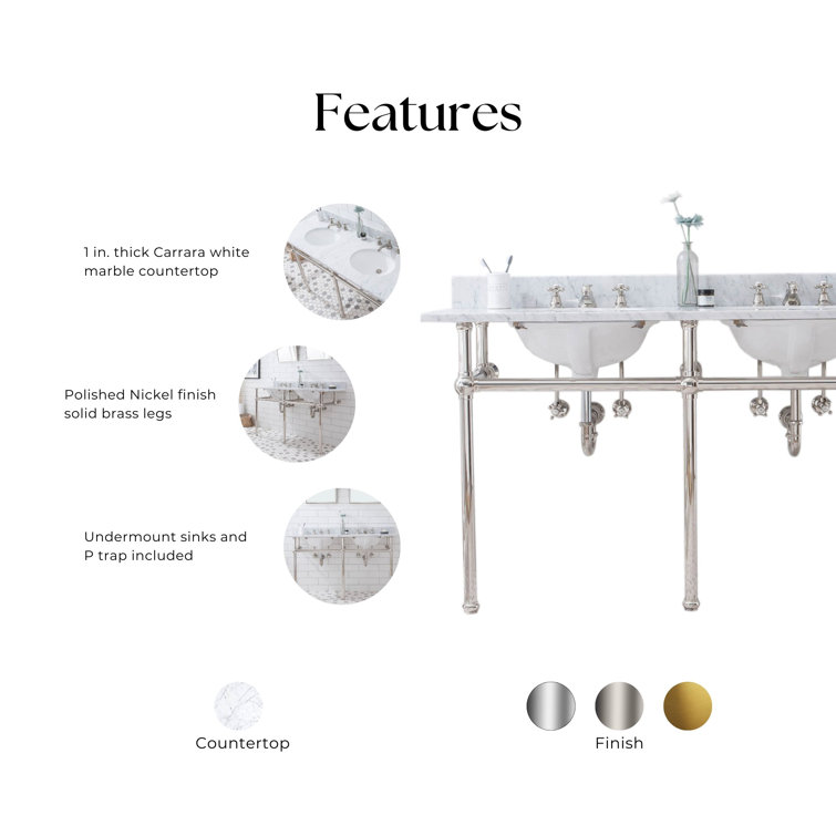 Embassy 60'' Double Sink Console with Marble Top