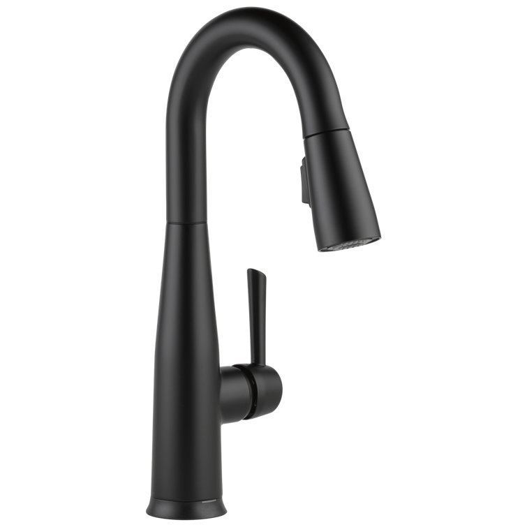 Matte Black Metal Pull-Down Sprayer Kitchen Faucet