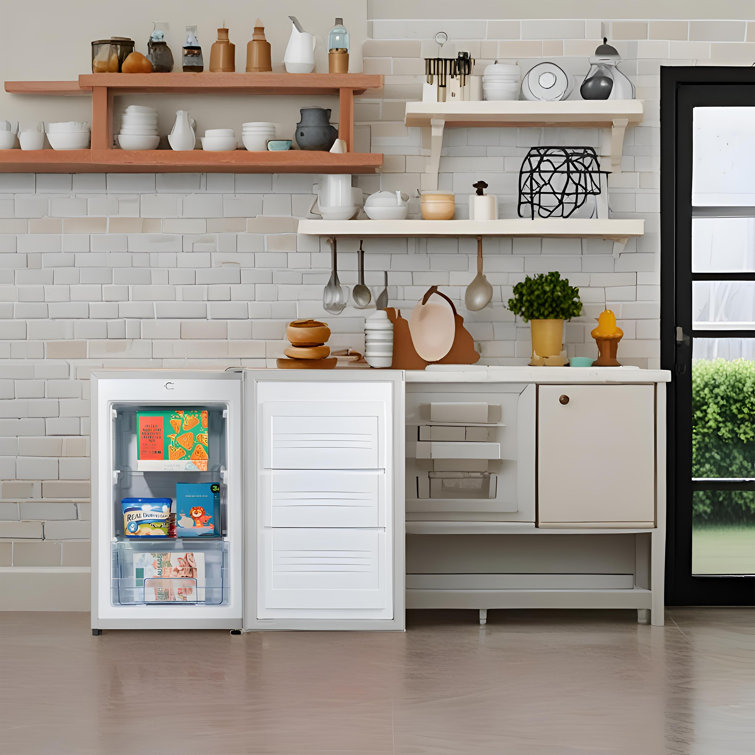 Compact Stainless Steel Upright Freezer with Reversible Door, 3.1 cu.ft.