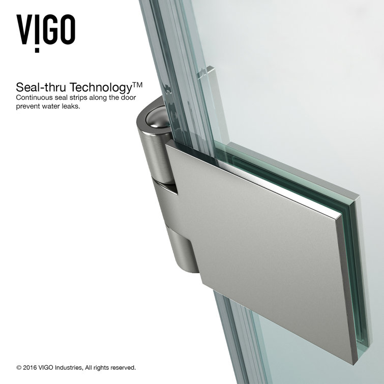 Rialto 34" x 58" Frameless Stainless Steel Tub Door with Clear Glass