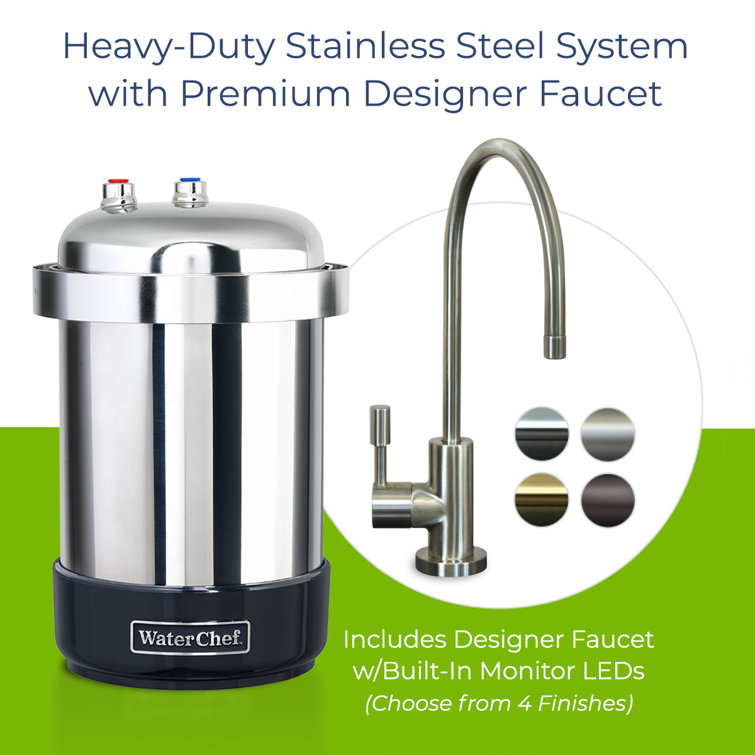 WaterChef U9000 Stainless Steel Under-Sink Water Filtration System with Intelligent Monitor