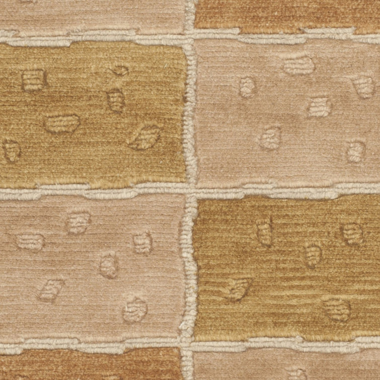Hand-Knotted Geometric Gray Wool Area Rug 6' x 9'