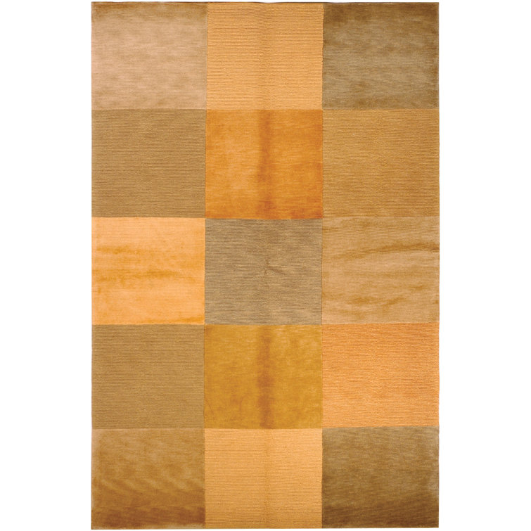 Elegant Gray Geometric 4' x 6' Hand-Knotted Wool Area Rug